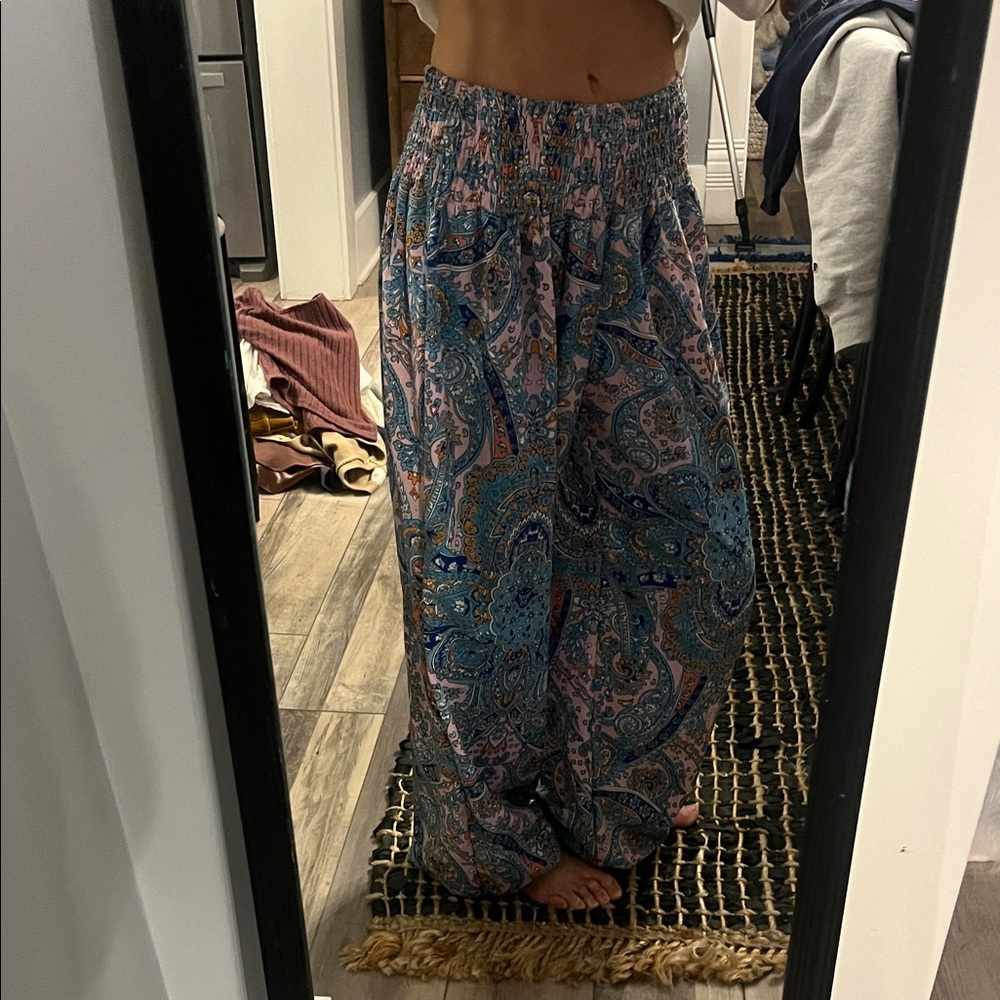 Blue and Pink Paisley Pants